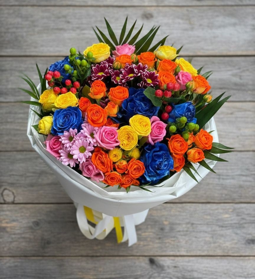 Букет цветов из: Розы и Хризантемы в Темиргоевской