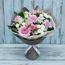 Букет цветов из:  Герберы, Альстромерии и Хризантемы в Темиргоевской