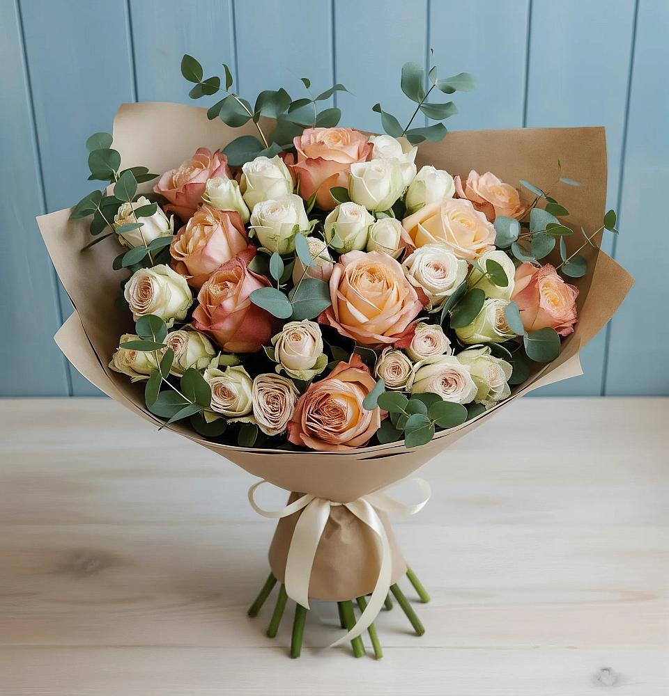 Букет цветов из: Альстромерии и Розы в Темиргоевской