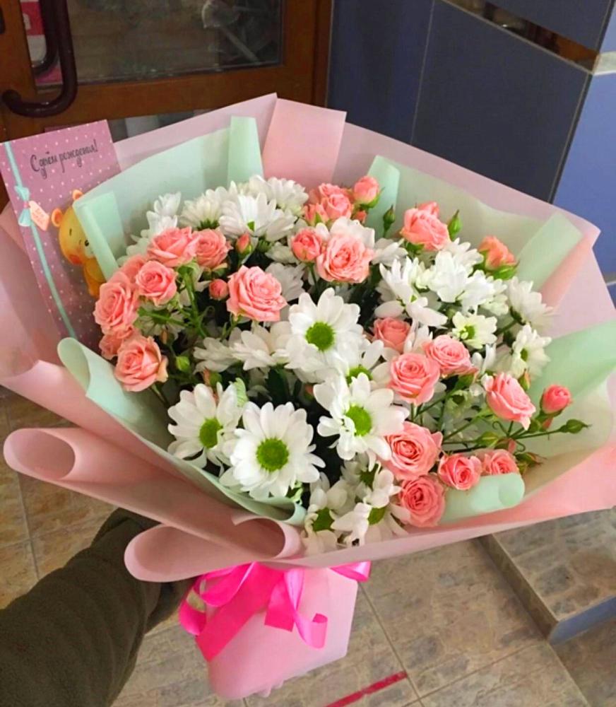 Букет цветов из: Розы и Хризантемы в Темиргоевской