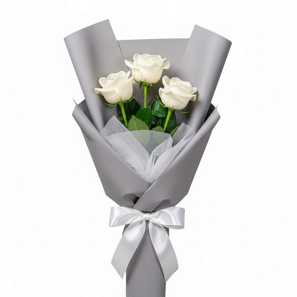 Букет 3 белые розы в Темиргоевской
