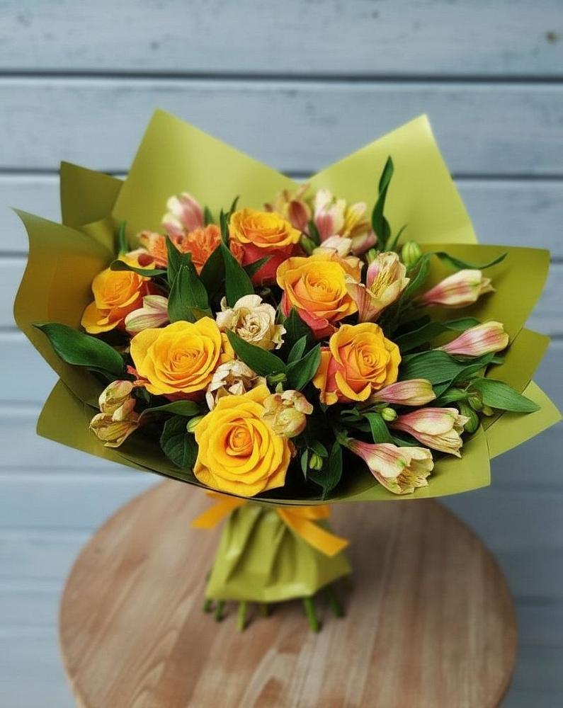 Букет цветов из: Альстромерии и Розы в Темиргоевской