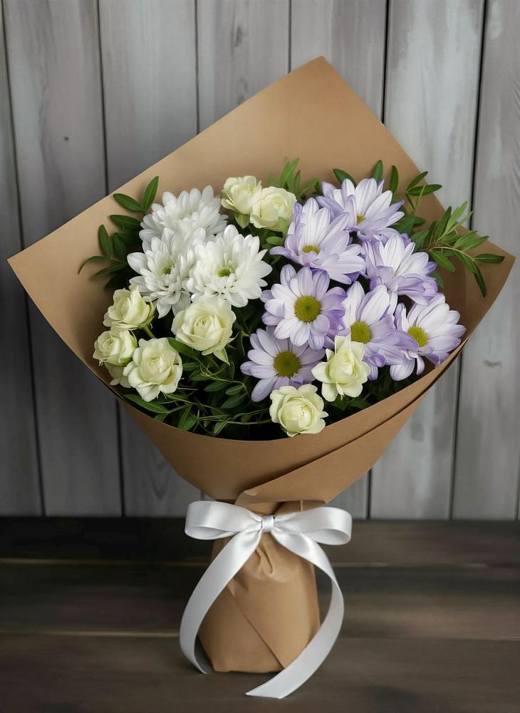 Букет цветов из: Хризантемы и Розы в Темиргоевской