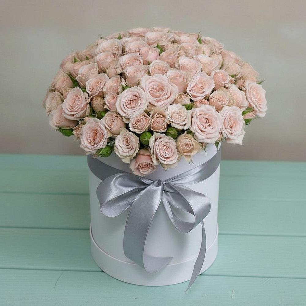 Цветочная композиция из Розы в шляпной коробке в Темиргоевской